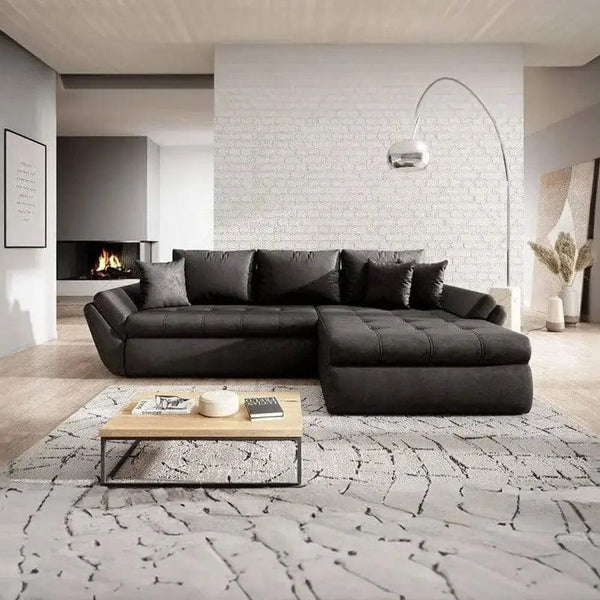 Colțar extensibil dumonde cu ladă de depozitare Loana Madagaskar Black II 270x185 cm