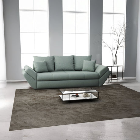 Canapea extensibilă dumonde cu ladă de depozitare si sezut confortabil din spuma HR, Loana Mint 250x100 cm Fabrica