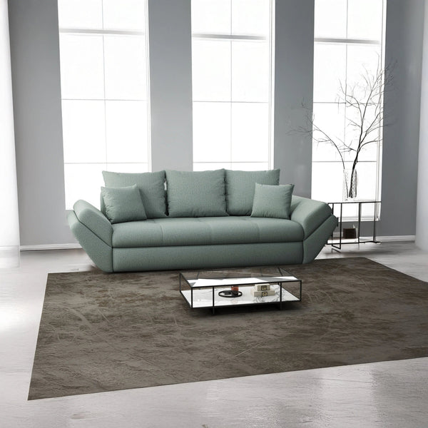 Canapea extensibilă dumonde cu ladă de depozitare Loana Enjoy Mint 250x100 cm