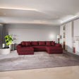 Colțar extensibil dumonde cu ladă de depozitare si sezut confortabil din spuma HR, Loana Enjoy Red U 355x185 cm Fabrica