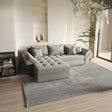 Colțar extensibil dumonde cu ladă de depozitare si sezut confortabil din spuma HR, Loana Royal Grey 270x185 cm Fabrica