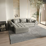 Colțar extensibil dumonde cu ladă de depozitare si sezut confortabil din spuma HR, Loana Royal Grey 270x185 cm Fabrica
