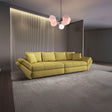 Canapea extensibilă dumonde cu ladă de depozitare si sezut confortabil din spuma HR, Loana Enjoy Melon 300x100 cm Fabrica