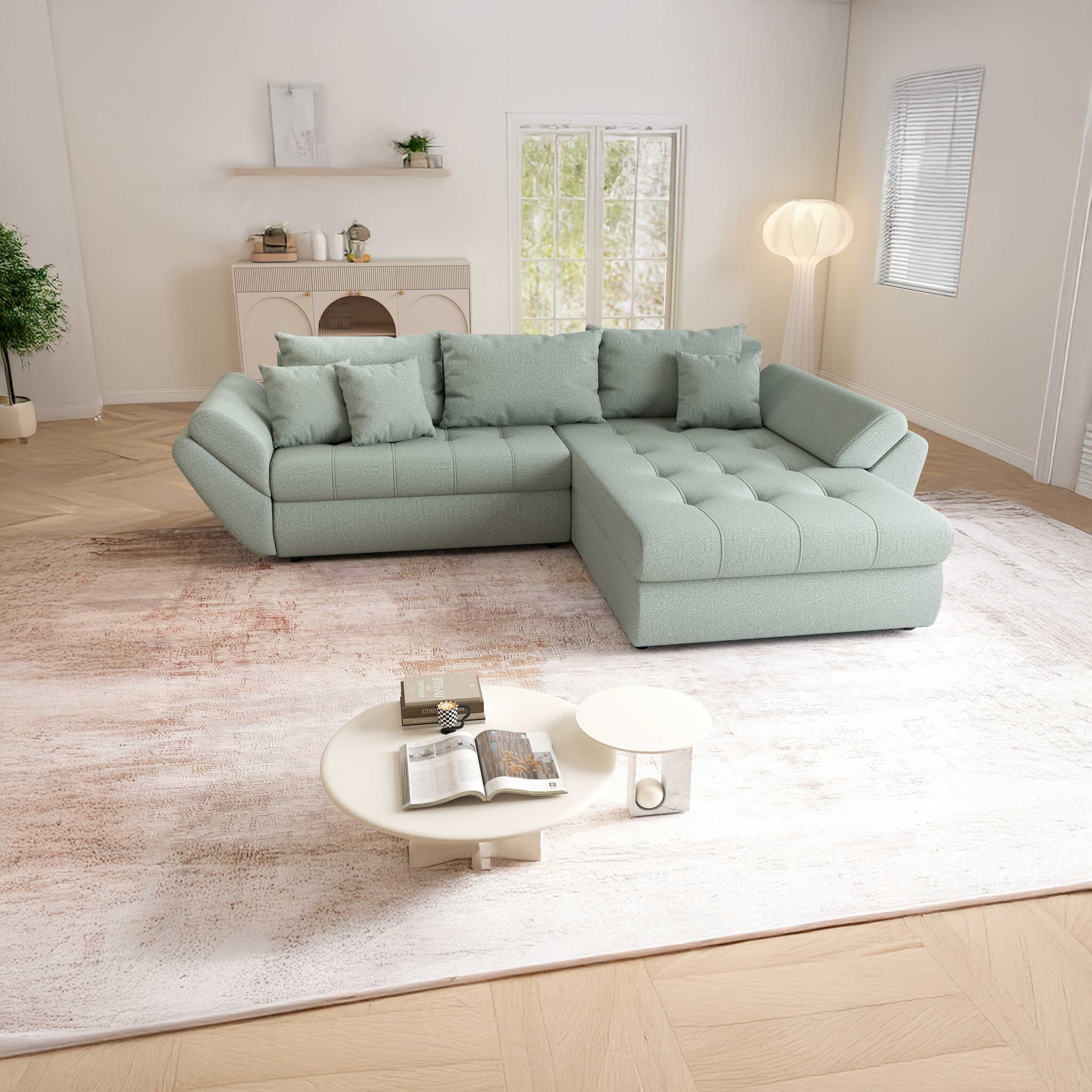 col-ar-extensibil-cu-lada-de-depozitare-loana-mint-ii-275x185-cm