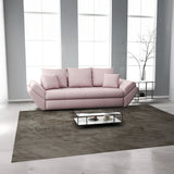 Canapea extensibilă dumonde cu ladă de depozitare si sezut confortabil din spuma HR, Loana Pink 250x100 cm Fabrica