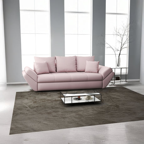 Canapea extensibilă dumonde cu ladă de depozitare si sezut confortabil din spuma HR, Loana Pink 250x100 cm Fabrica