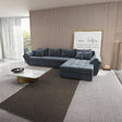 Colțar extensibil dumonde cu ladă de depozitare si sezut confortabil din spuma HR, Loana XL Euphoria Gri Grafit II 335x185 cm Fabrica