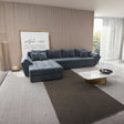 Colțar extensibil dumonde cu ladă de depozitare si sezut confortabil din spuma HR, Loana XL Euphoria Gri Grafit 335x185 cm Fabrica