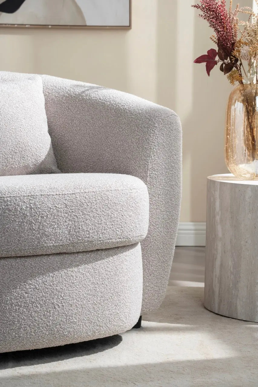 Fotoliu dumonde tapitat Bej modern Lorenzo 88x93cm ULK