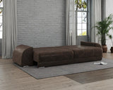 Canapea extensibilă dumonde cu 2 lăzi de depozitare si sezut confortabil din spuma HR, Big Sofa Verona Madagaskar Brown 310x100 cm Fabrica