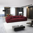 Canapea extensibilă dumonde cu ladă de depozitare si sezut confortabil din spuma HR, Marbela Enjoy Rosu XXL 295x100 cm fabrica