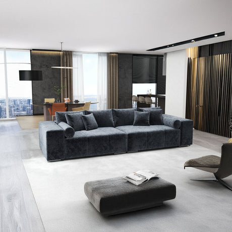 Canapea extensibilă dumonde cu ladă de depozitare si sezut confortabil din spuma HR, Marbela Euphoria Grafit XXL 295x100 cm fabrica