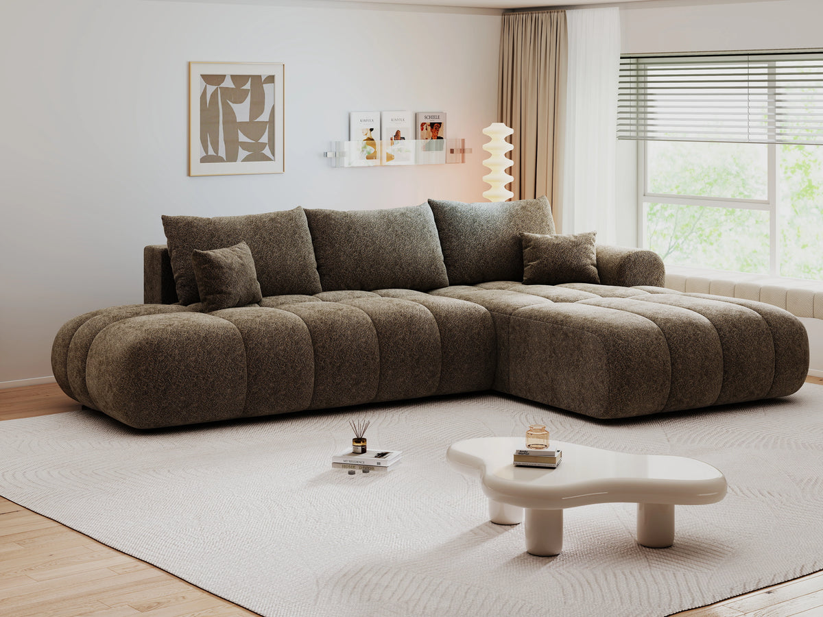 Colțar extensibil dumonde Milano L cu un braț Arena 04 Bej II 276x175 cm – vedere 8