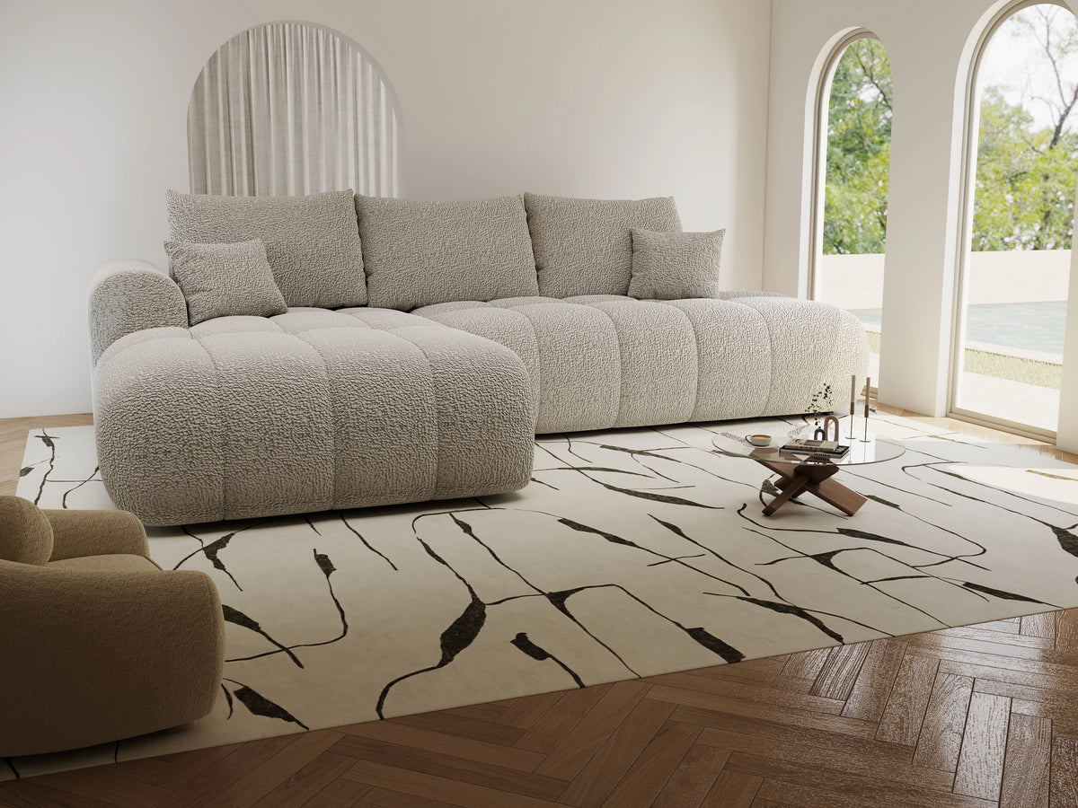 Colțar extensibil dumonde Milano L cu un braț Jaguar 19 Gri 276x175 cm – vedere 5