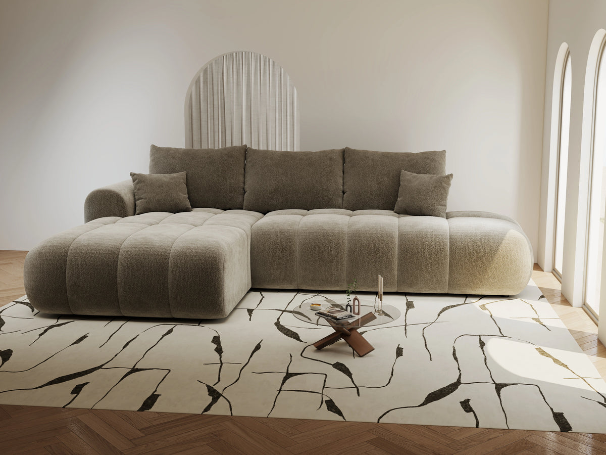 Colțar extensibil dumonde Milano L cu un braț Vibe 21 Maro 276x175 cm – vedere 6