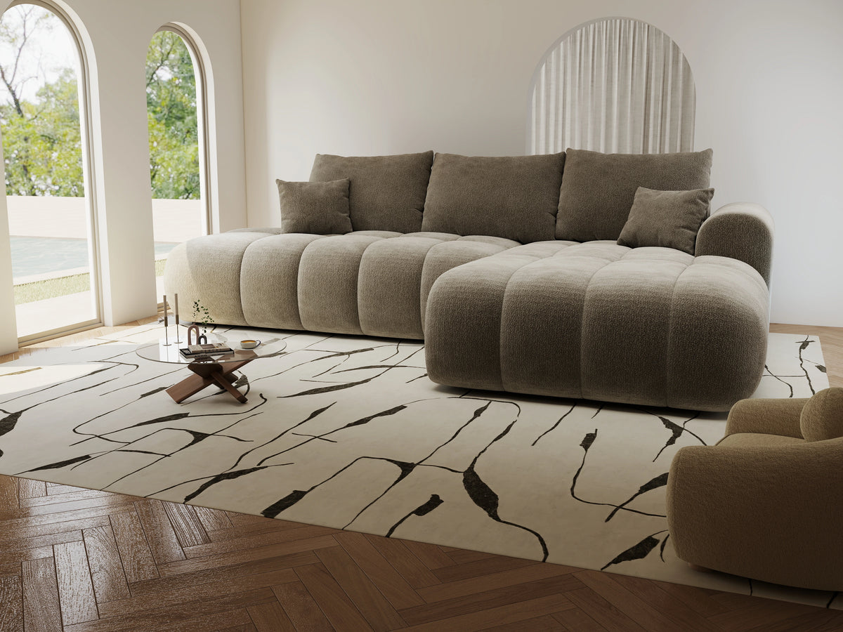 Colțar extensibil dumonde Milano L cu un braț Vibe 21 Maro II 276x175 cm – vedere 5