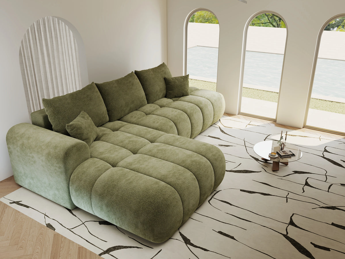 Colțar extensibil dumonde Milano L cu un braț Vibe 38 Olive 276x175 cm – vedere 9
