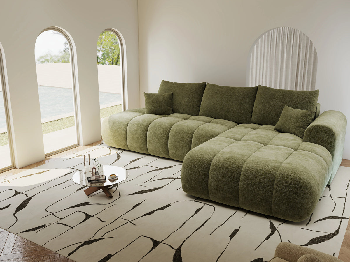 Colțar extensibil dumonde Milano L cu un braț Vibe 38 Olive II 276x175 cm – vedere 4