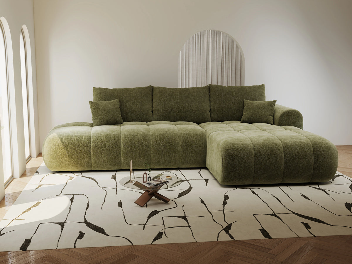 Colțar extensibil dumonde Milano L cu un braț Vibe 38 Olive II 276x175 cm – vedere 6