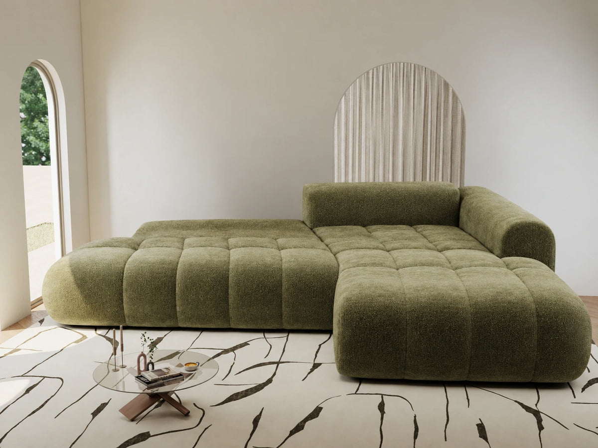 Colțar extensibil dumonde Milano L cu un braț Vibe 38 Olive II 276x175 cm – vedere 10