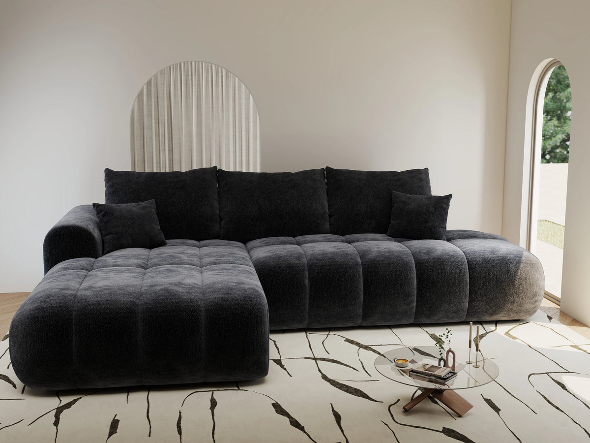 Colțar extensibil dumonde Milano L cu un braț Vibe 97 Gri Antracit 276x175 cm – vedere 2