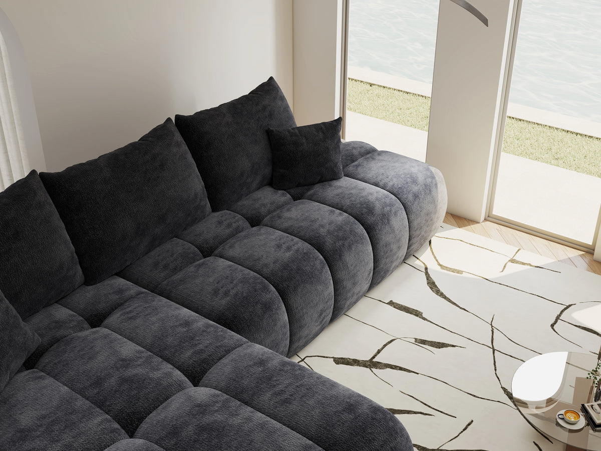 Colțar extensibil dumonde Milano L cu un braț Vibe 97 Gri Antracit 276x175 cm – vedere 3