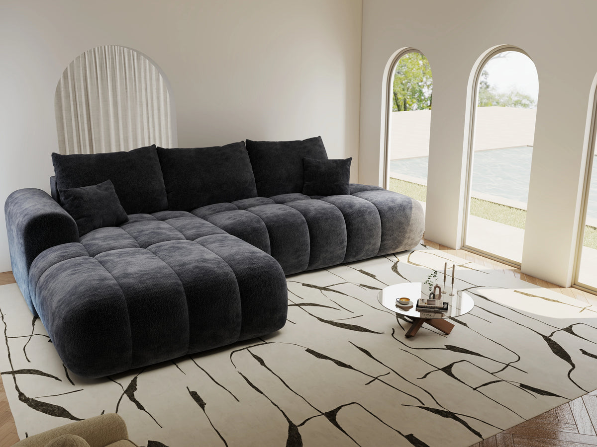 Colțar extensibil dumonde Milano L cu un braț Vibe 97 Gri Antracit 276x175 cm – vedere 4