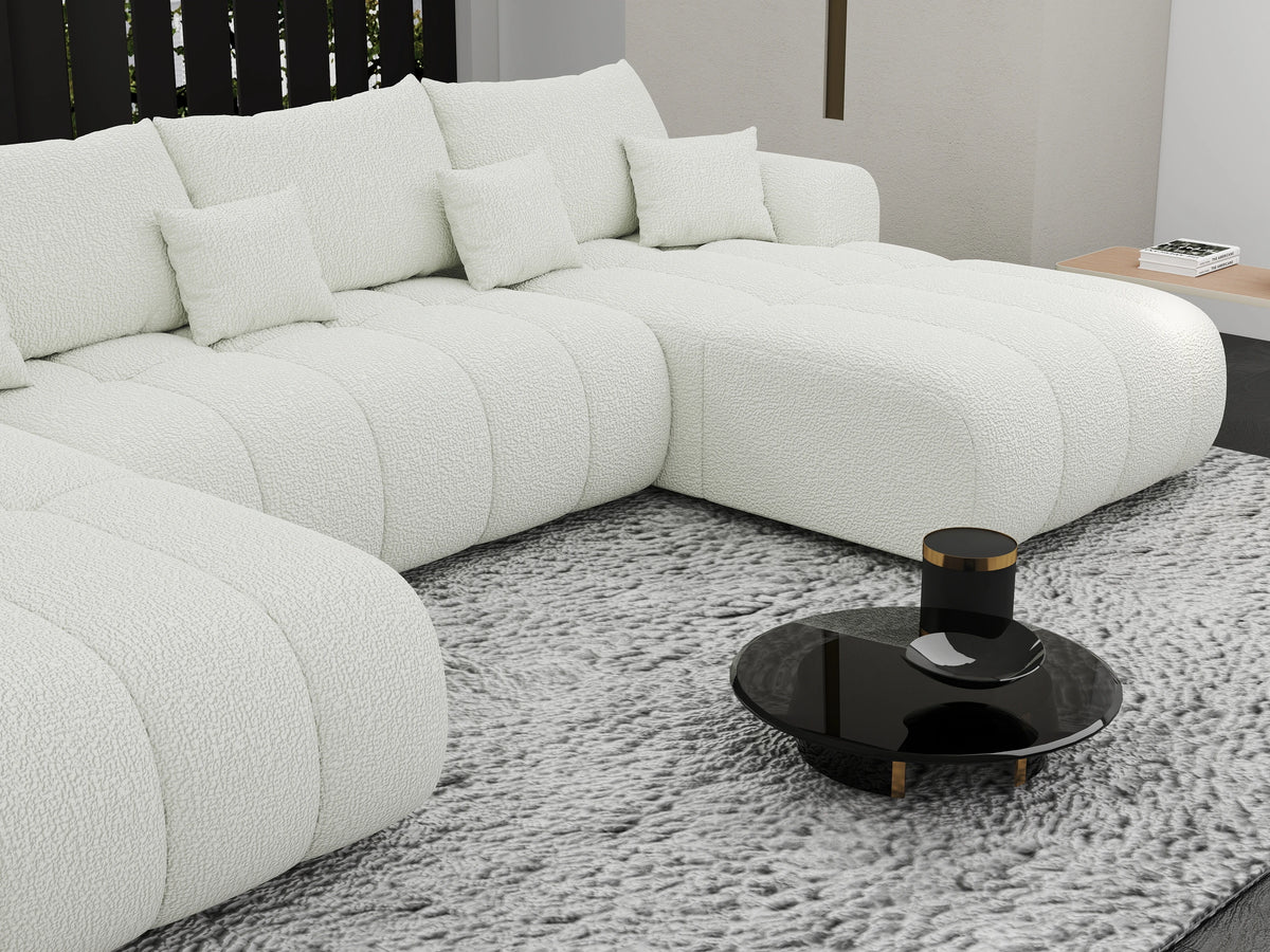 Colțar extensibil dumonde Milano U Jaguar Ivory 365x190 cm – vedere 4