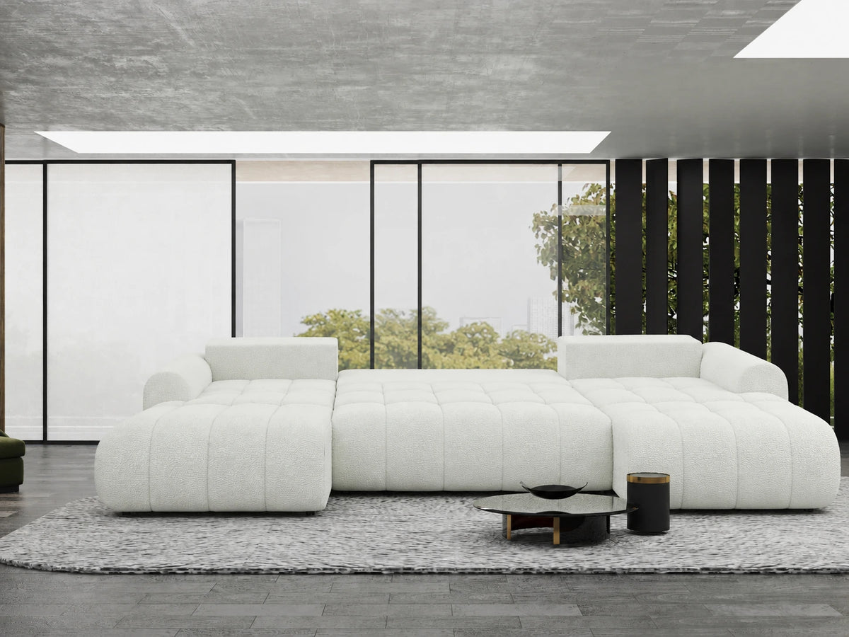 Colțar extensibil dumonde Milano U Jaguar Ivory 365x190 cm – vedere 9