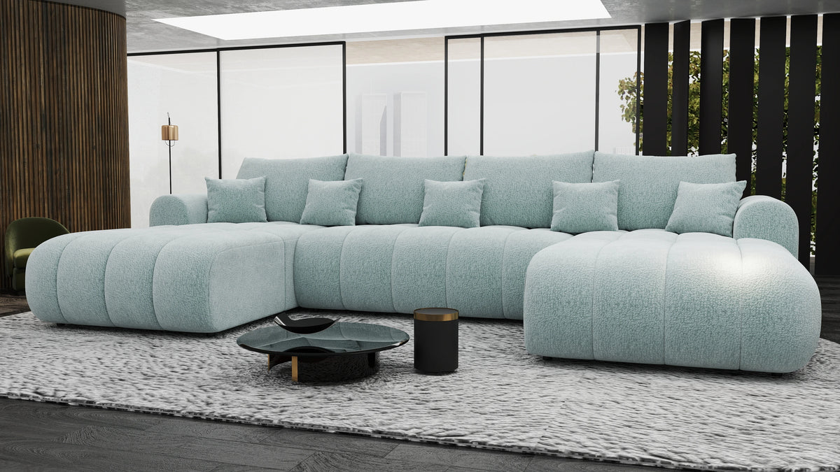 Colțar extensibil dumonde Milano U Jaguar Verde Mint 365x190 cm – vedere 3