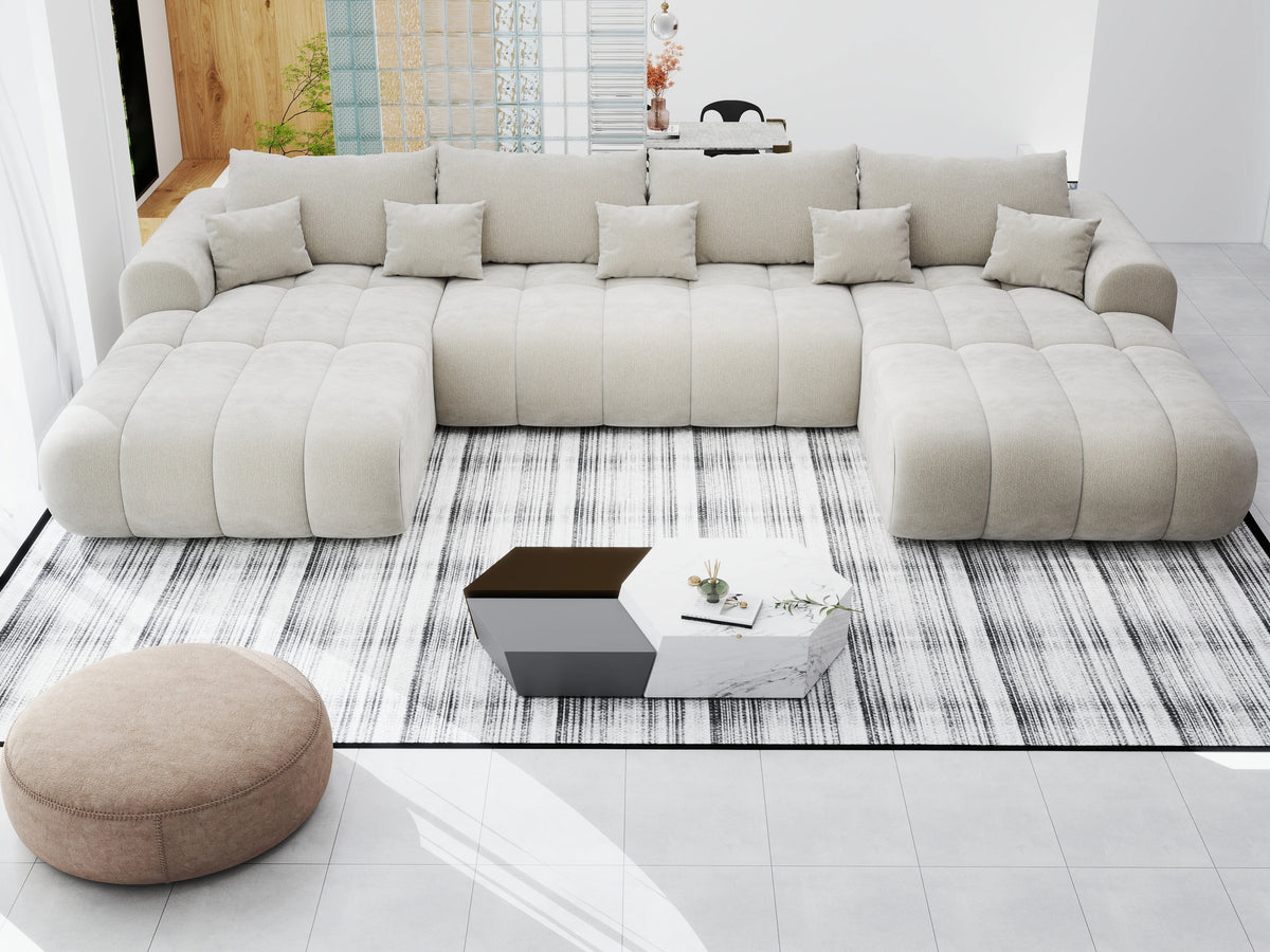 Colțar extensibil dumonde Milano U Vibe Bej 365x190 cm – vedere 5