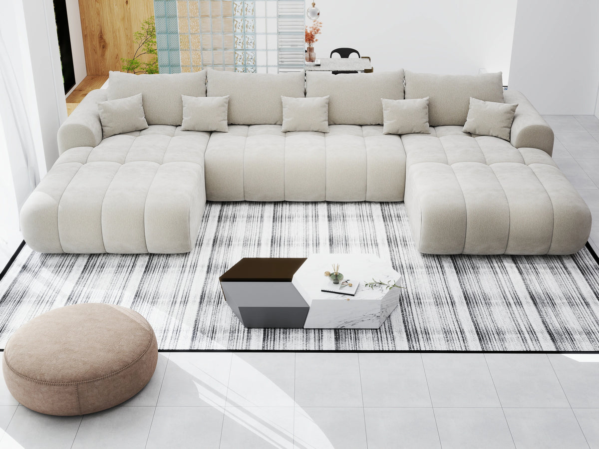Colțar extensibil dumonde Milano U Vibe Bej 365x190 cm – vedere 9