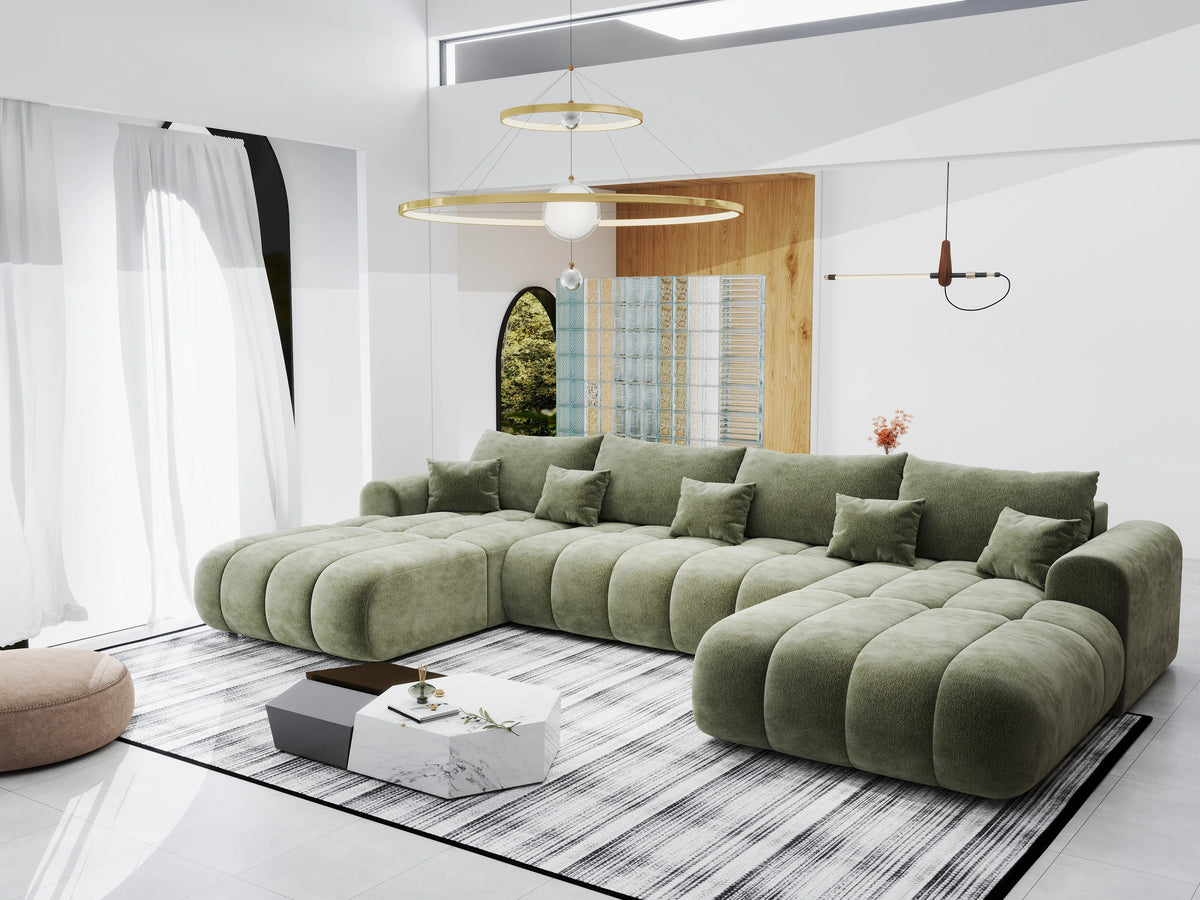 Colțar extensibil dumonde Milano U Vibe Olive 365x190 cm – vedere 2