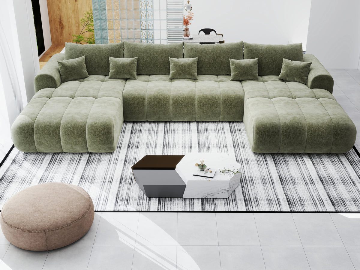 Colțar extensibil dumonde Milano U Vibe Olive 365x190 cm – vedere 4