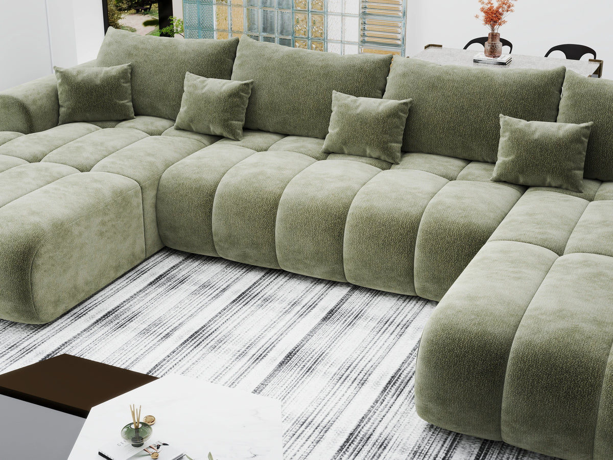 Colțar extensibil dumonde Milano U Vibe Olive 365x190 cm – vedere 5