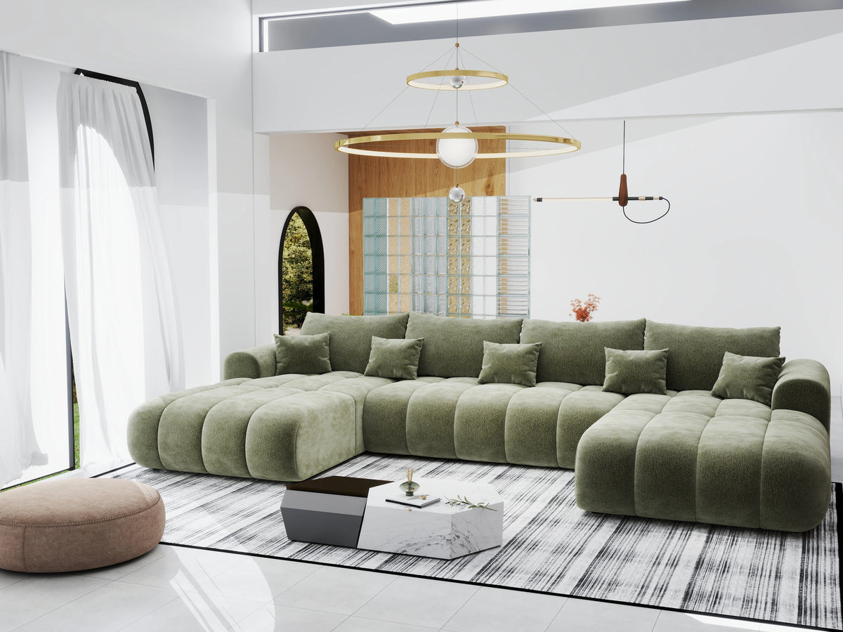 Colțar extensibil dumonde Milano U Vibe Olive 365x190 cm – vedere 7