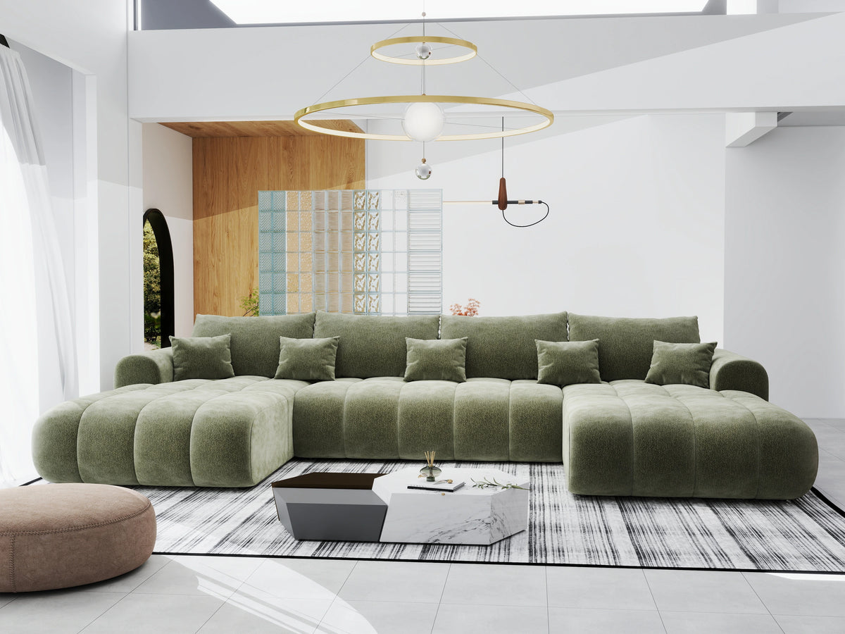 Colțar extensibil dumonde Milano U Vibe Olive 365x190 cm – vedere 10