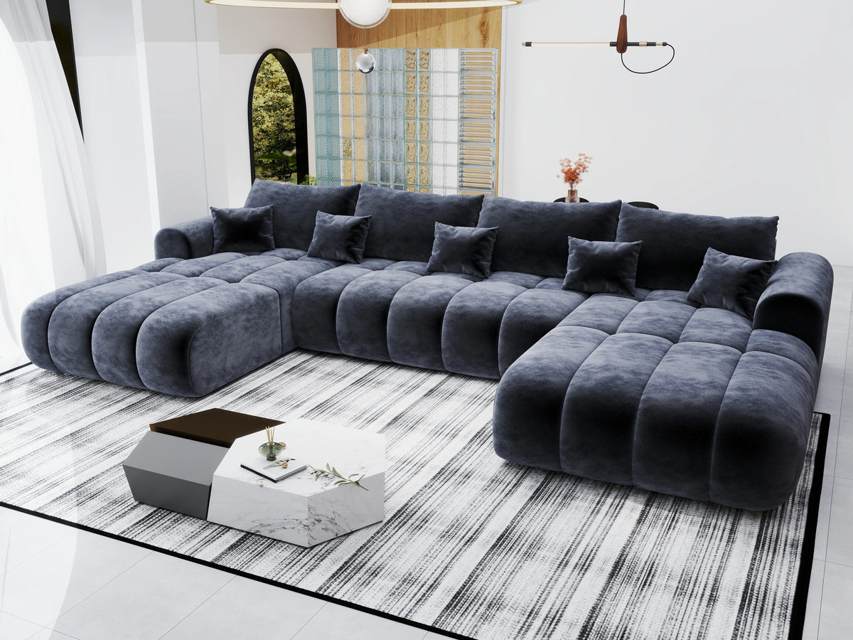 Colțar extensibil dumonde Milano U Vibe Gri Antracit 365x190 cm – vedere 3