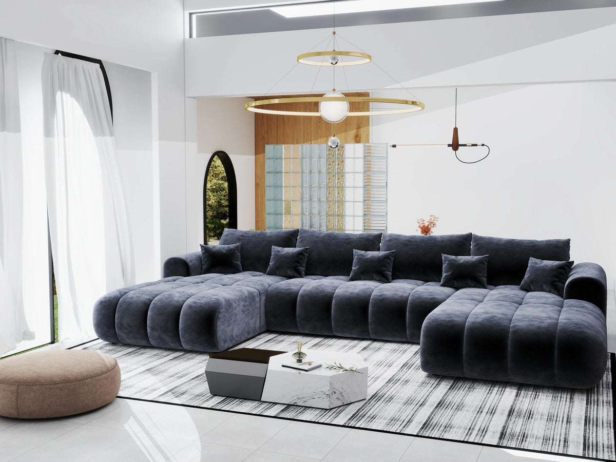 Colțar extensibil dumonde Milano U Vibe Gri Antracit 365x190 cm – vedere 7