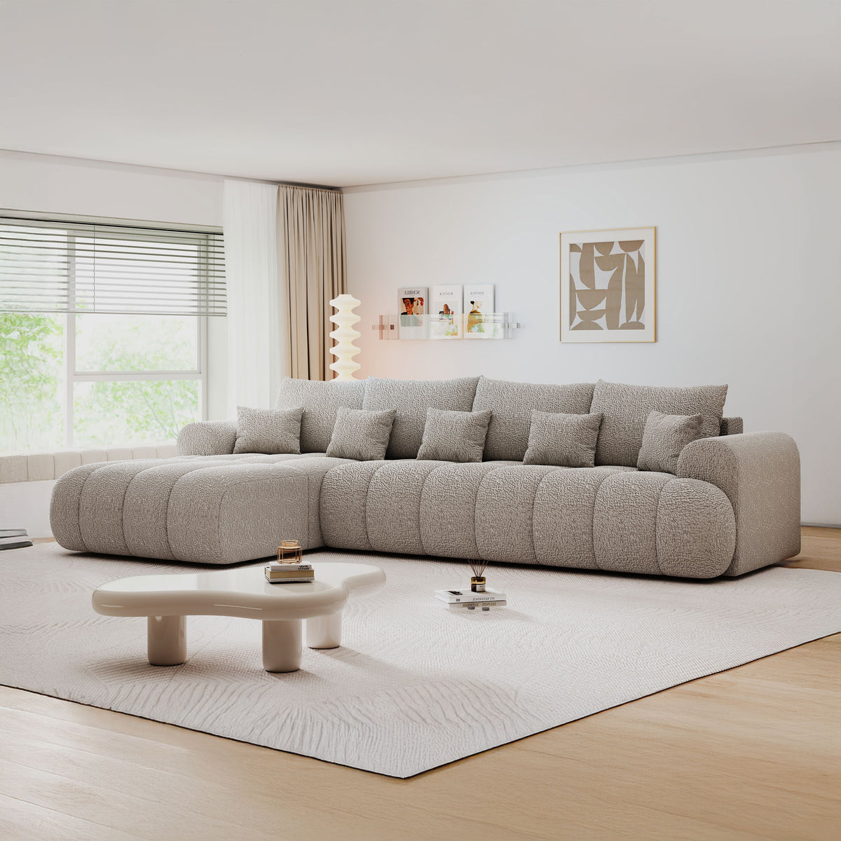 Colțar extensibil dumonde Milano XL Jaguar 19 Gri 327x175 cm – imagine principală