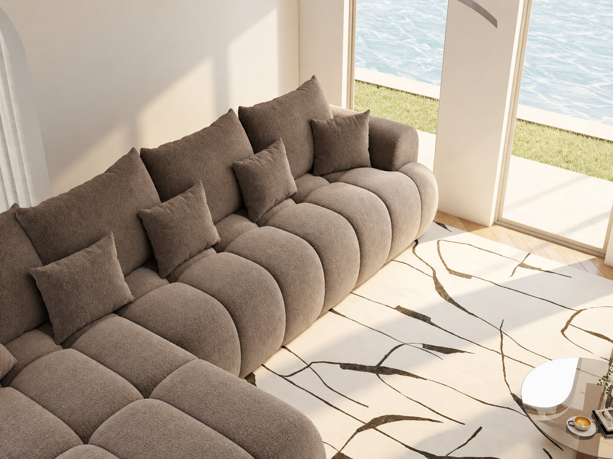 Colțar extensibil dumonde Milano XL Vibe 19 Maro 327x175 cm – vedere 6