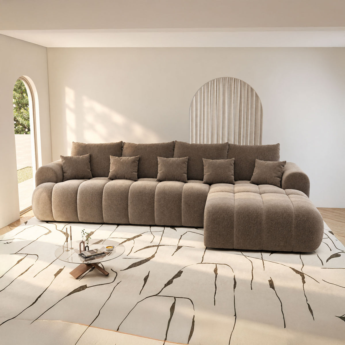 Colțar extensibil dumonde Milano XL Vibe 19 Maro II 327x175 cm – imagine principală