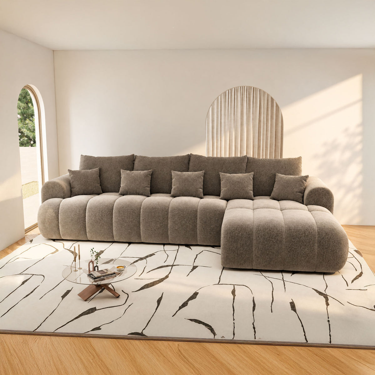 Colțar extensibil dumonde Milano XL Vibe 21 Maro II 327x175 cm – imagine principală