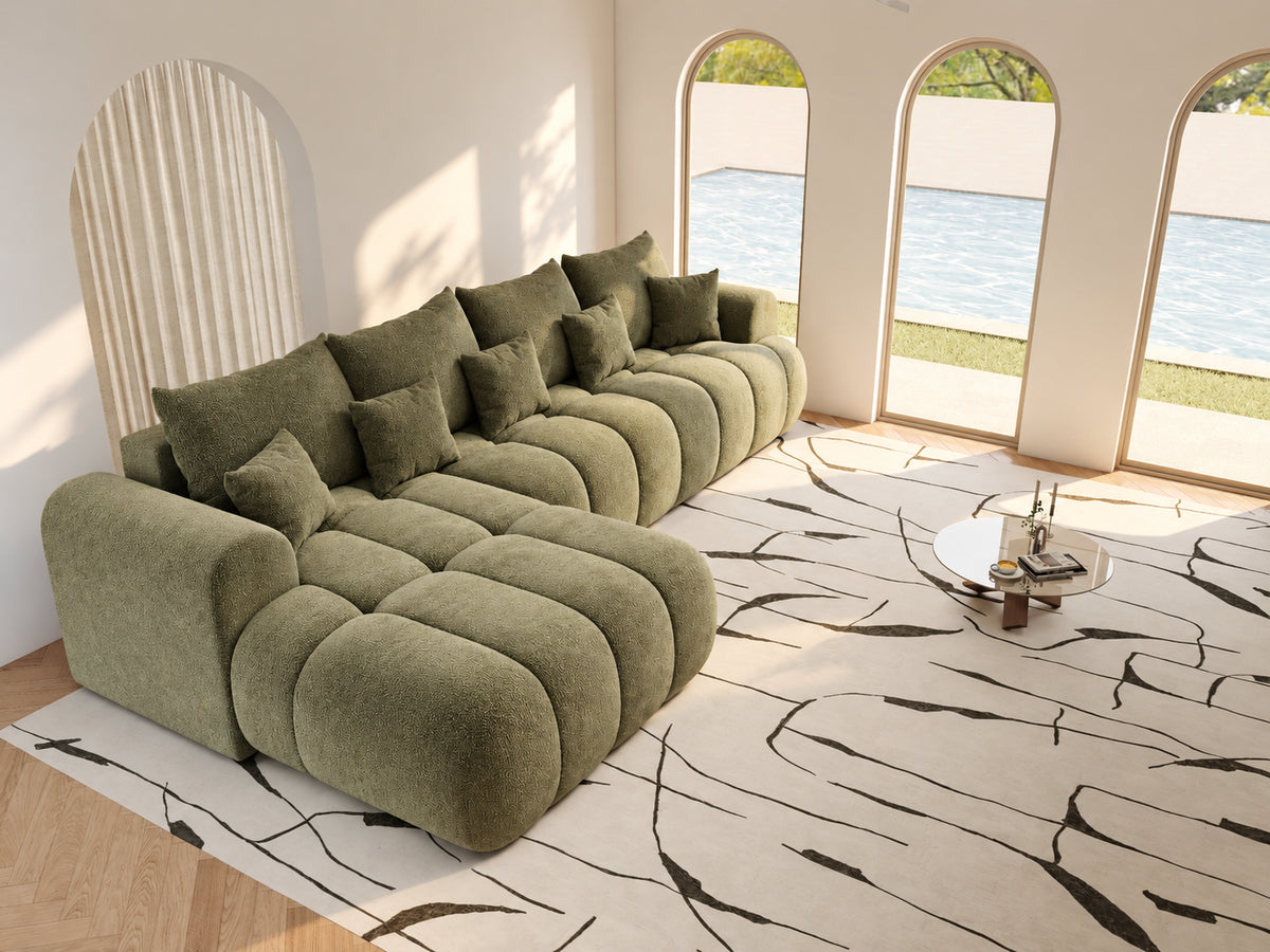 Colțar extensibil dumonde Milano XL Vibe 38 Olive 327x175 cm – vedere 5