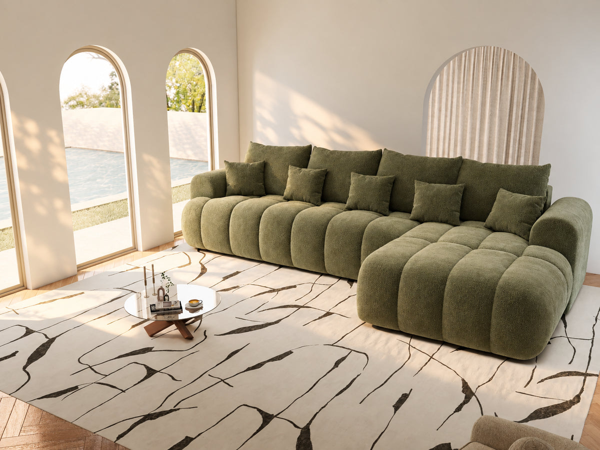 Colțar extensibil dumonde Milano XL Vibe 38 Olive II 327x175 cm – vedere 2