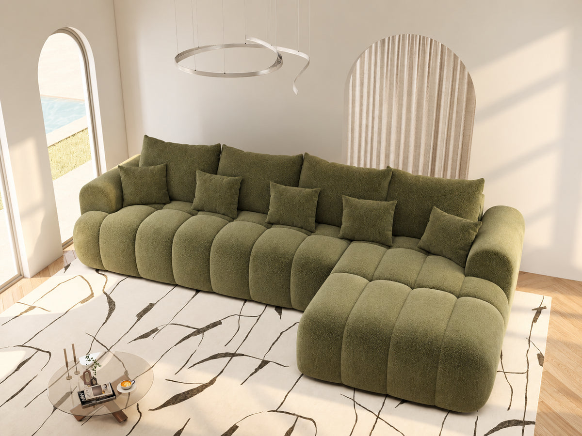 Colțar extensibil dumonde Milano XL Vibe 38 Olive II 327x175 cm – vedere 3