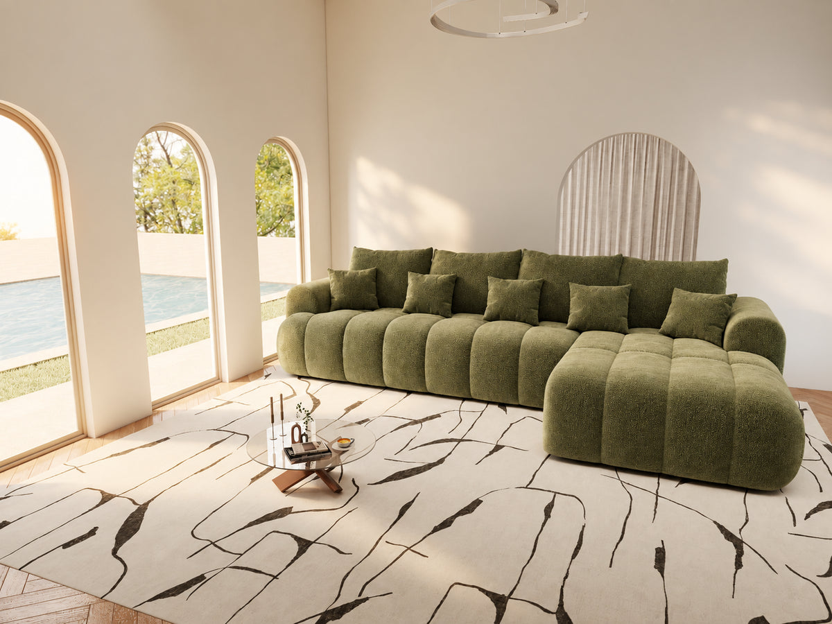 Colțar extensibil dumonde Milano XL Vibe 38 Olive II 327x175 cm – vedere 4