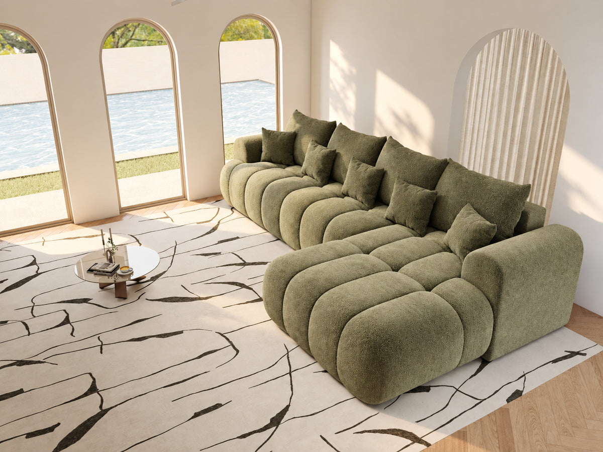 Colțar extensibil dumonde Milano XL Vibe 38 Olive II 327x175 cm – vedere 5