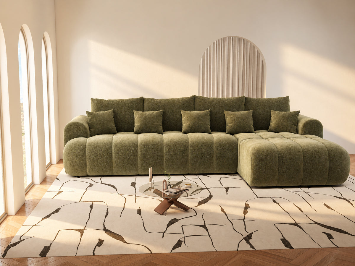 Colțar extensibil dumonde Milano XL Vibe 38 Olive II 327x175 cm – vedere 7