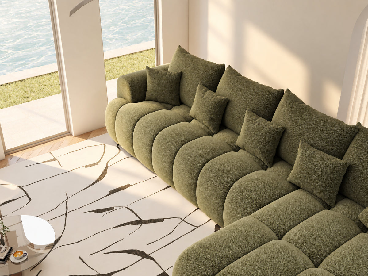 Colțar extensibil dumonde Milano XL Vibe 38 Olive II 327x175 cm – vedere 9